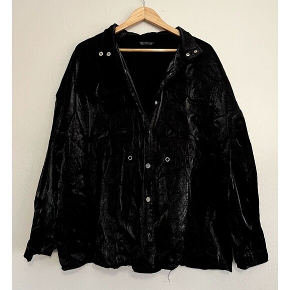 shein curve Jackets & Blazers - Shein Curve Womans Sheen Jacket Size 4XL Button Up Gothcore Grunge Classic
